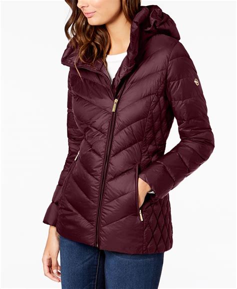 michael kors asymmetrical hooded puffer coat